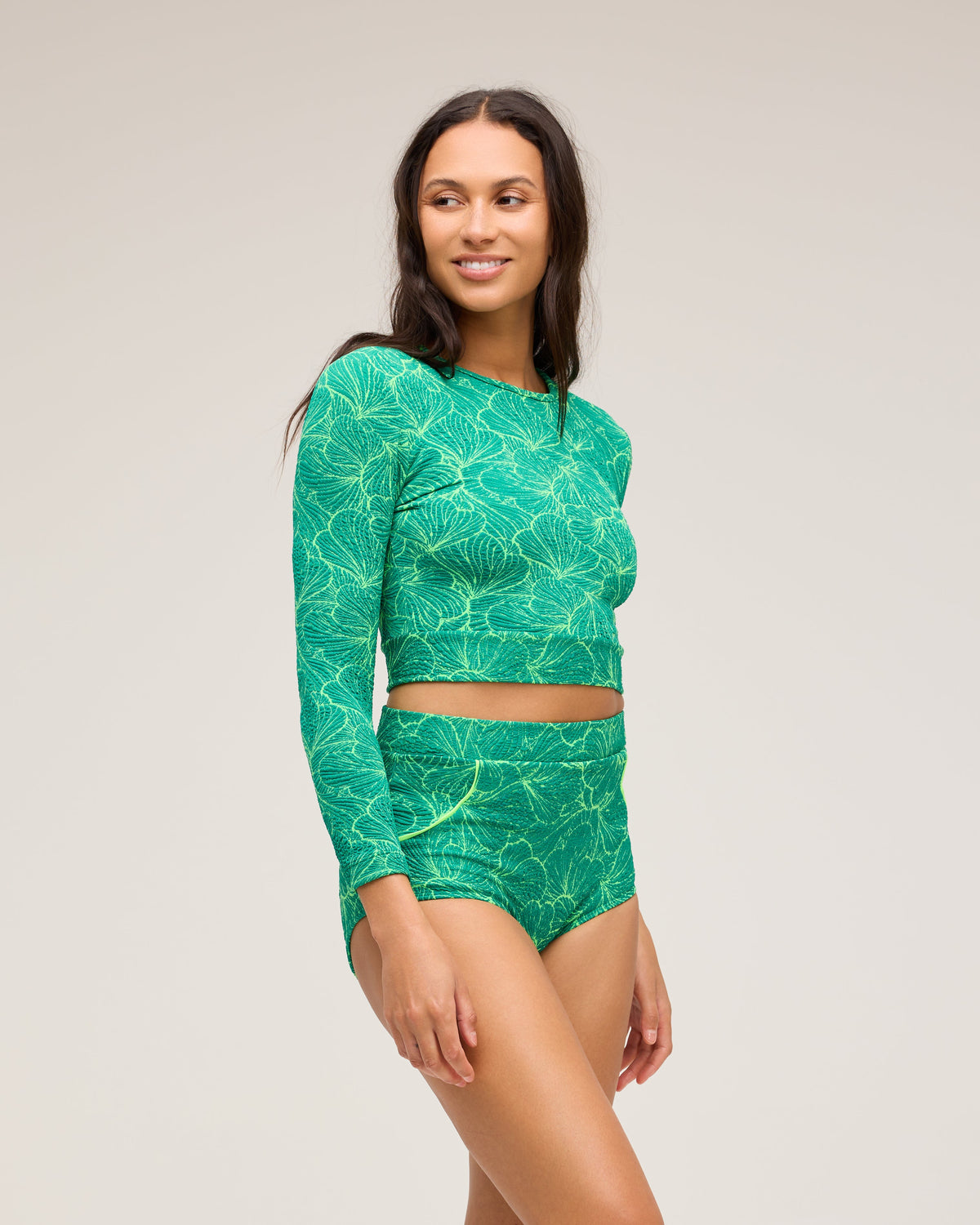 Seea Palomar Crop Top Rashguard Verdant - back