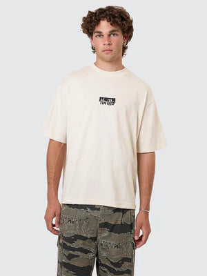 Thrills Embro Box Fit Oversized Cropped Tee - Unbleached