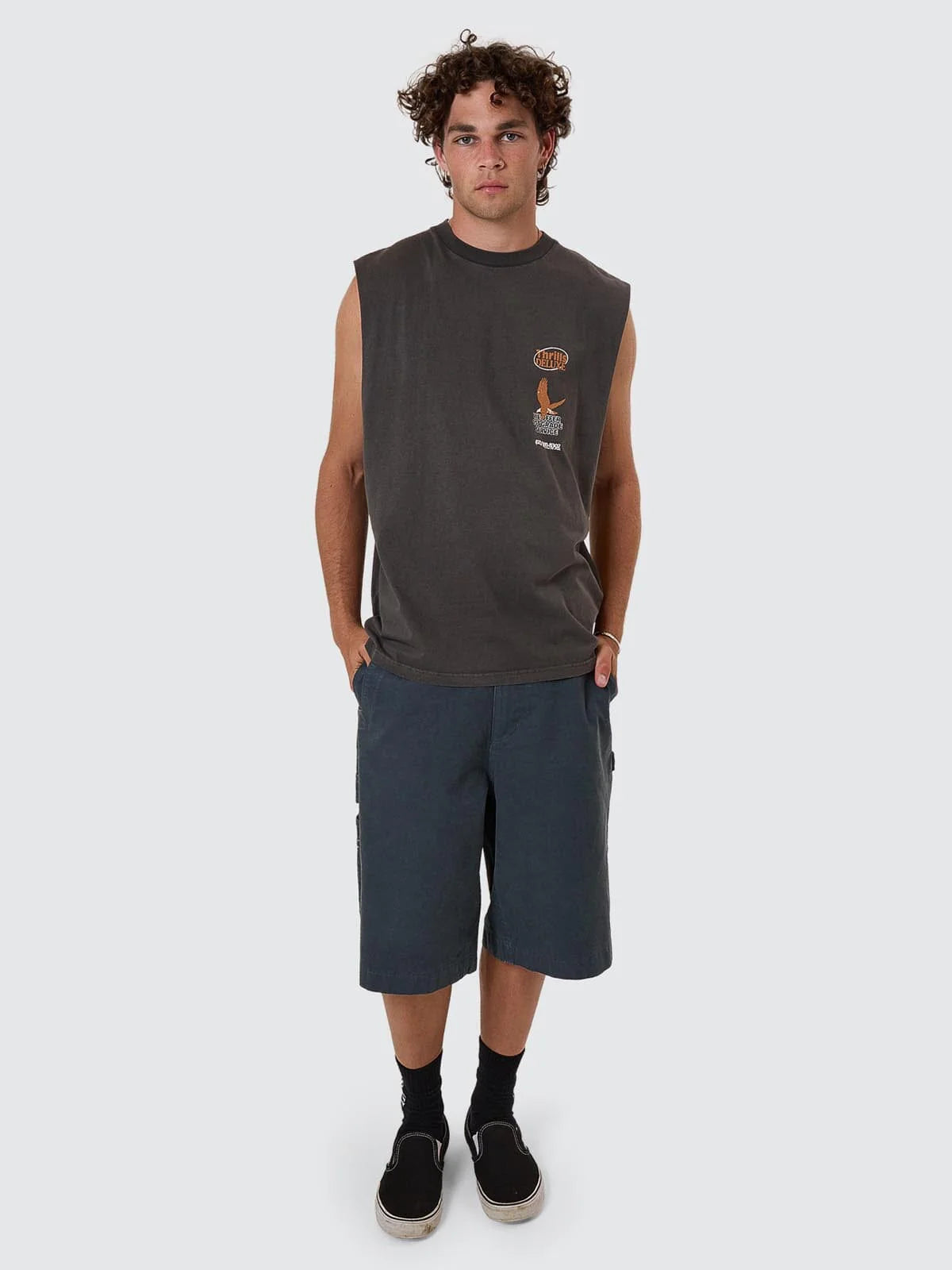 Thrills 1st Grade Heritage Merch Fit Muscle Tee Merch Black