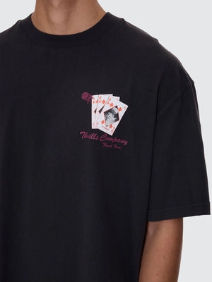 Thrills Appreciation Box Fit Oversized Cropped Tee Washed Black