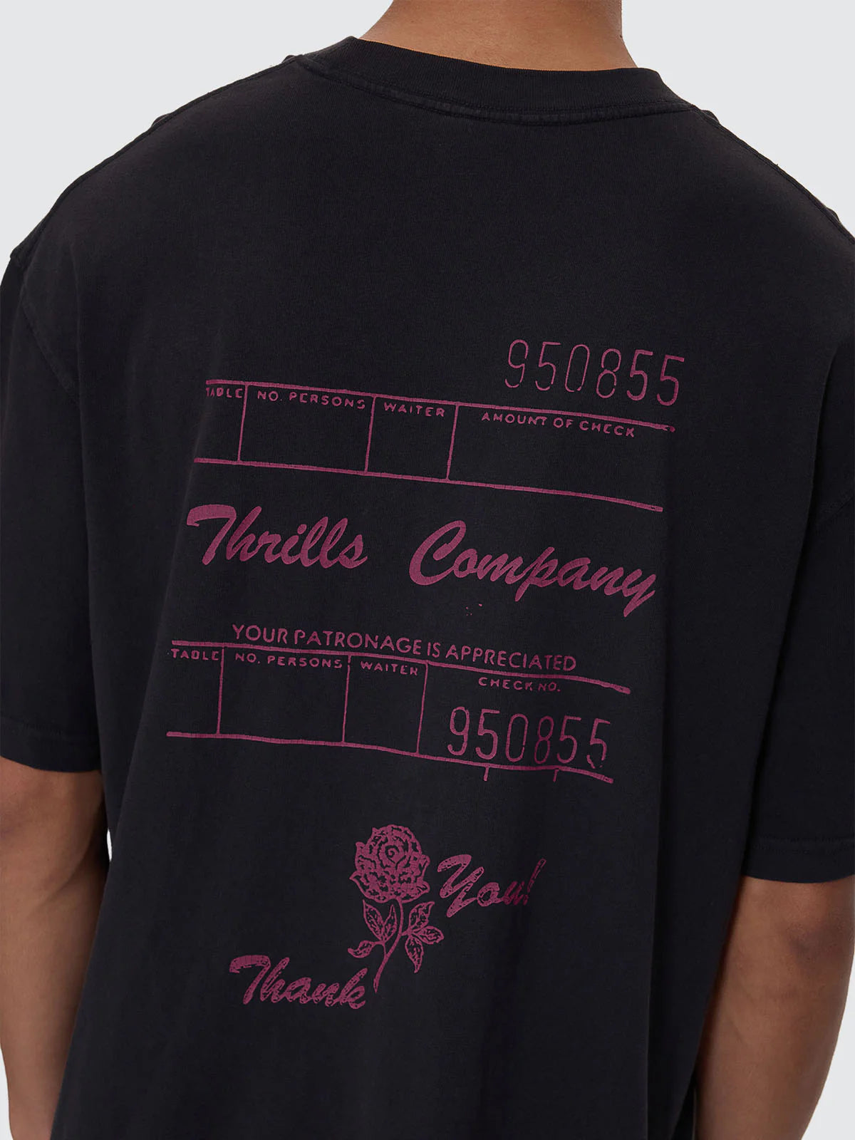 Thrills Appreciation Box Fit Oversized Cropped Tee Washed Black