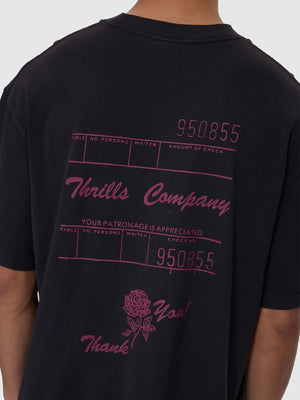 Thrills Appreciation Box Fit Oversized Cropped Tee Washed Black