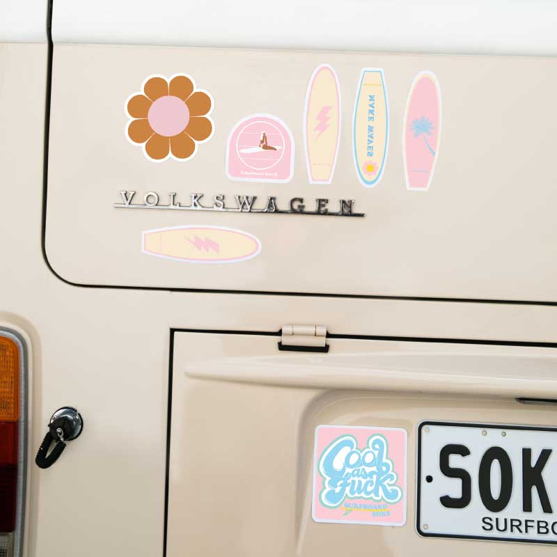 Surfboard Soks Retro 70's Daisy Bumper Sticker