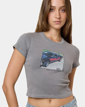 Thrills - Die Fighting Mini Tee - Washed Grey
