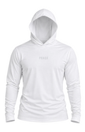 SantoLoco Hooded Long Sleeve Peace Performance Shirt - Off White