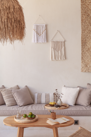 Dasi Cotton Wall Hanging: Natural and Terracotta