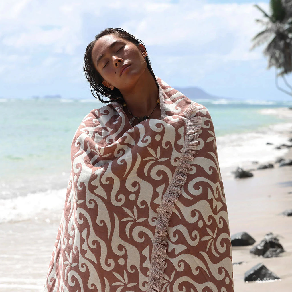 Slowtide Bailey Driftweave Turkish Towel Toast