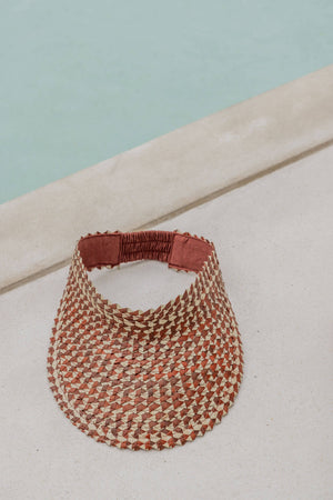 Rattan Sun Visor in Ombre: Amber