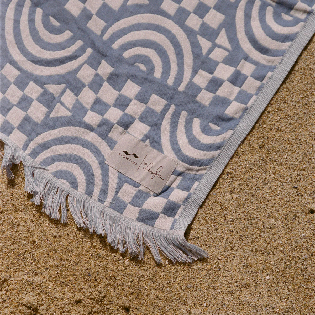 Slowtide Coco Rainbow Drift Weave Beach Blanket Periwinkle