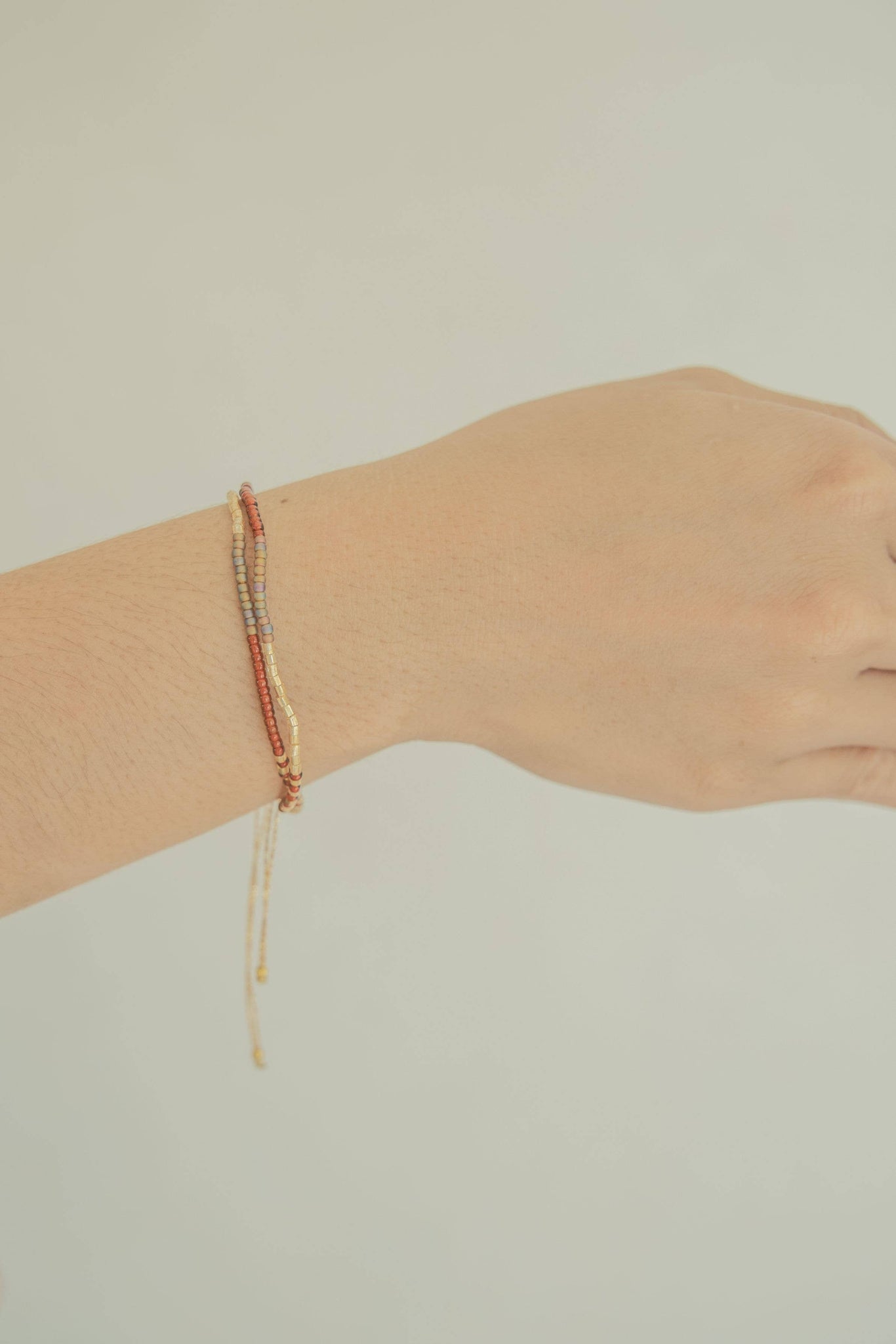 Golden Beaded Bracelet: Stucco