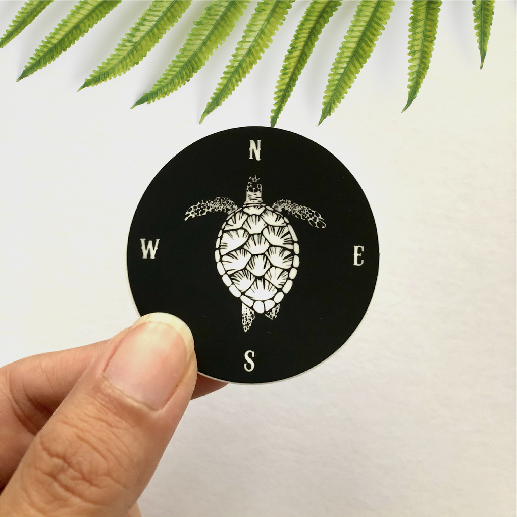 Sunny Weeks Mini "Turtle Compass" Sticker