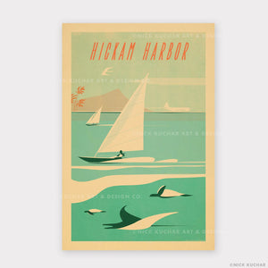 Nick Kuchar Hickam Harbor - 12x18 Hawaii Travel Print