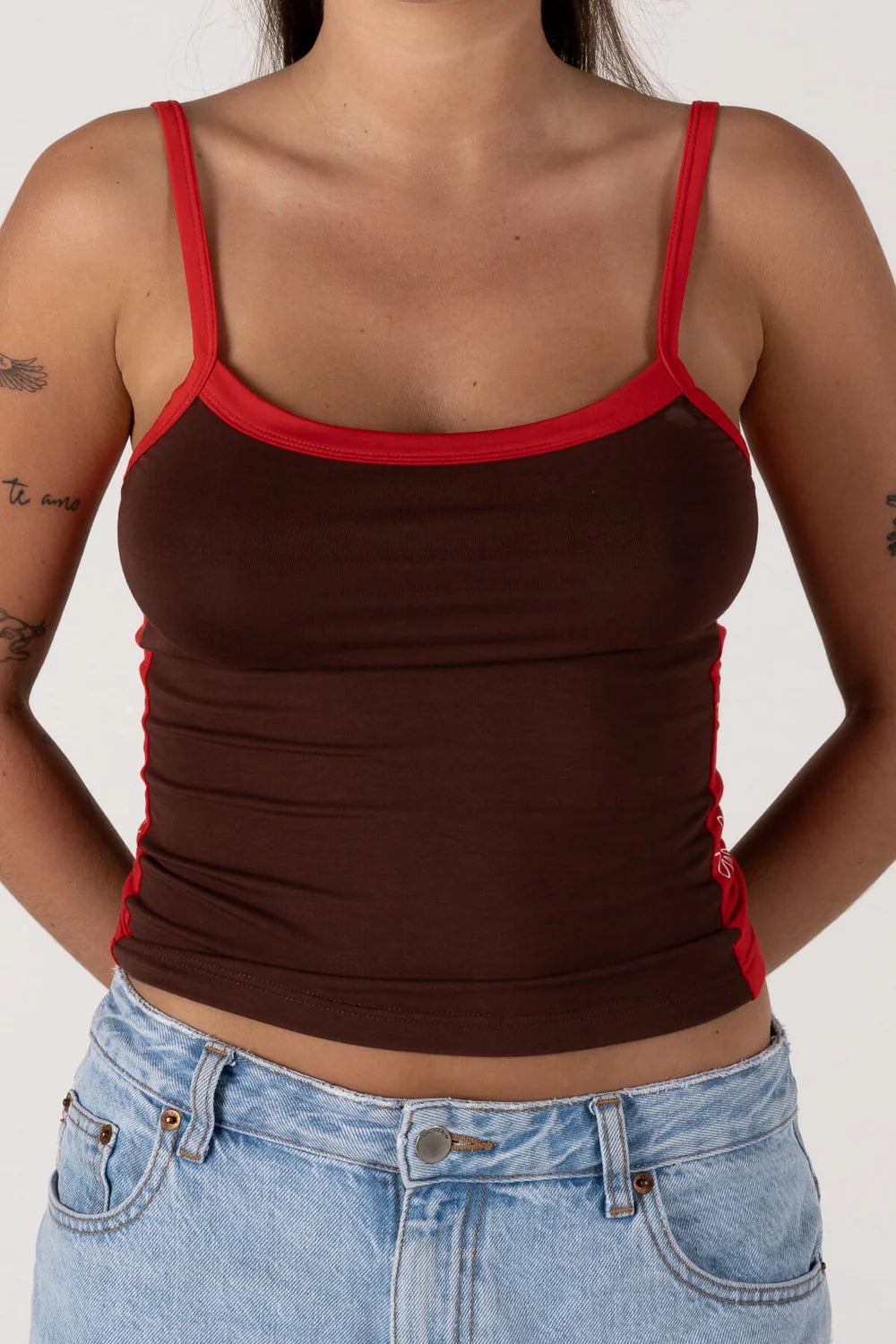 Inner Relm Too Cute Singlet Tank Top Choc