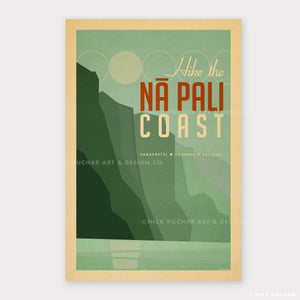 Nick Kuchar Na Pali Coast - 12x18 Hawaii Travel Print