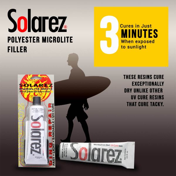 Solarez Polyester Microlite Ding Repair 0.5oz Tube (Lightweight, Sandable Filler)