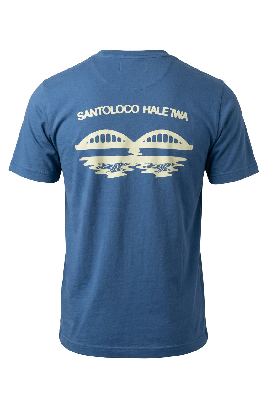 SantoLoco Haleiwa Bridge Tee - Slate Blue