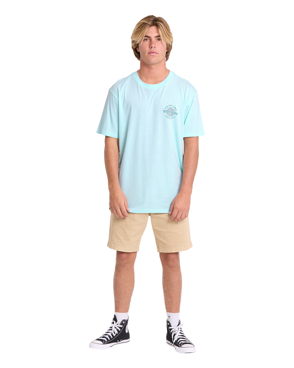 Billabong Single Fin Premium SS T-Shirt Coastal Blue