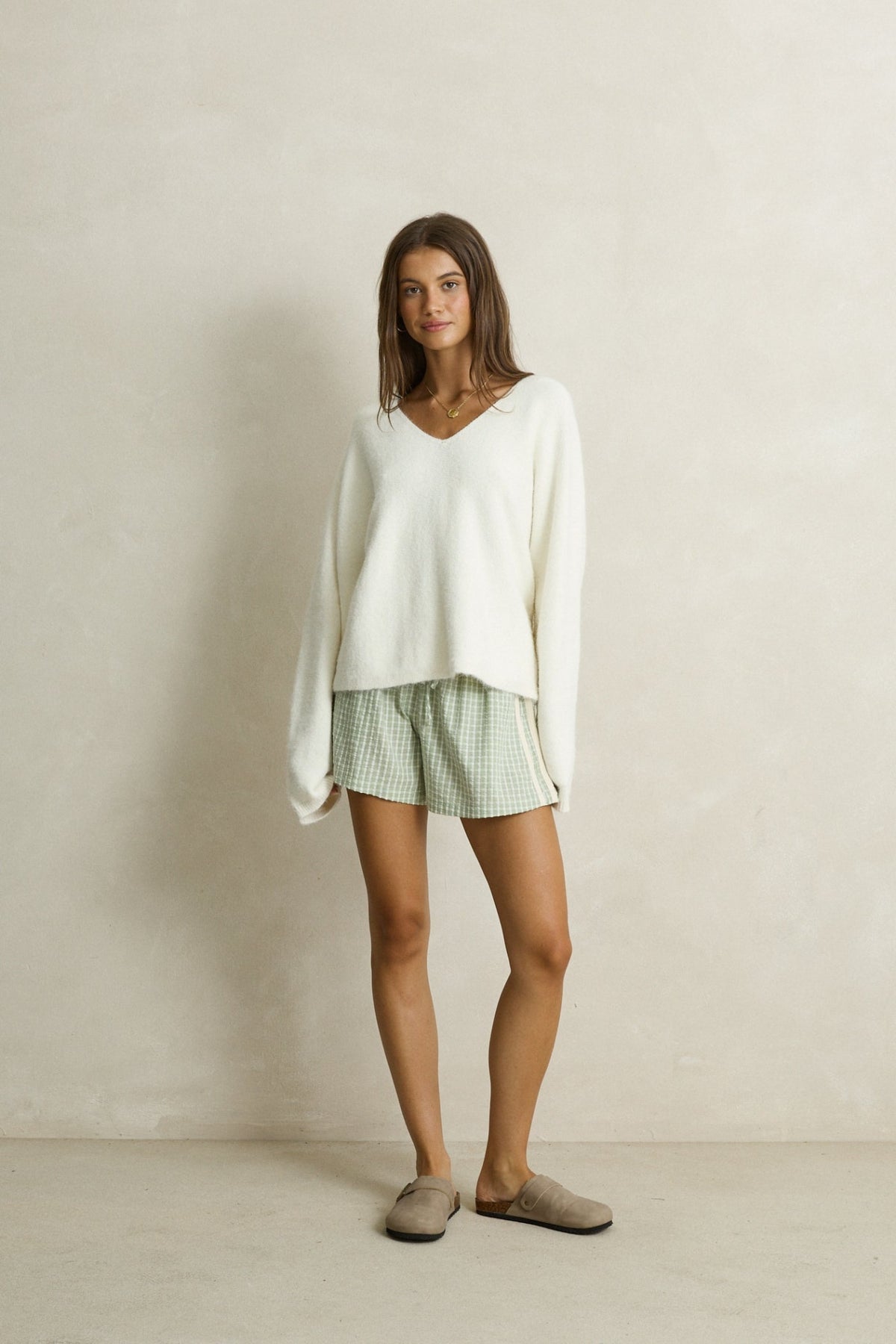 Rhythm Adele Oversized Long Sleeve Knit Top Cream