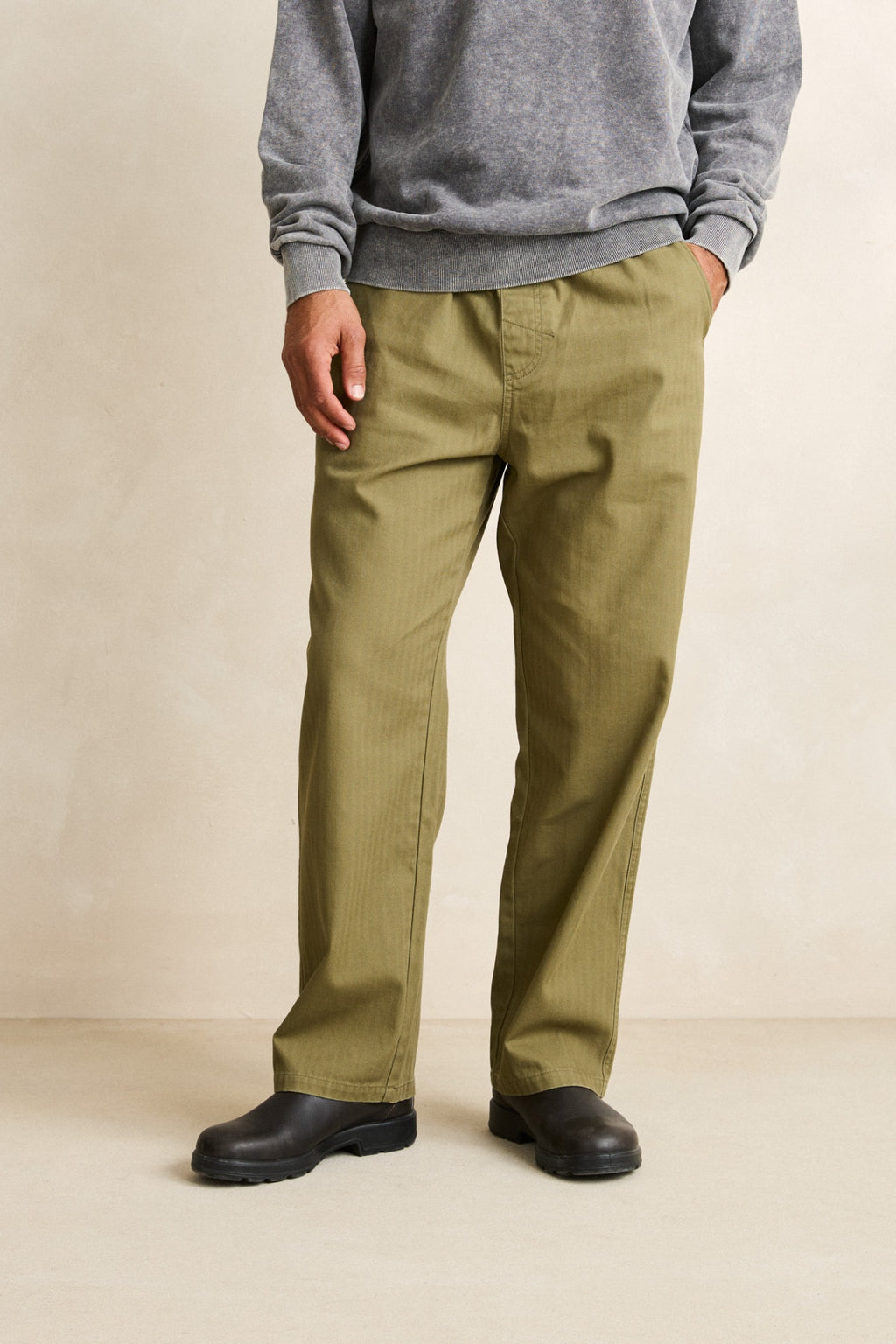 Rhythm Essential Herringbone Jam Pant Olive