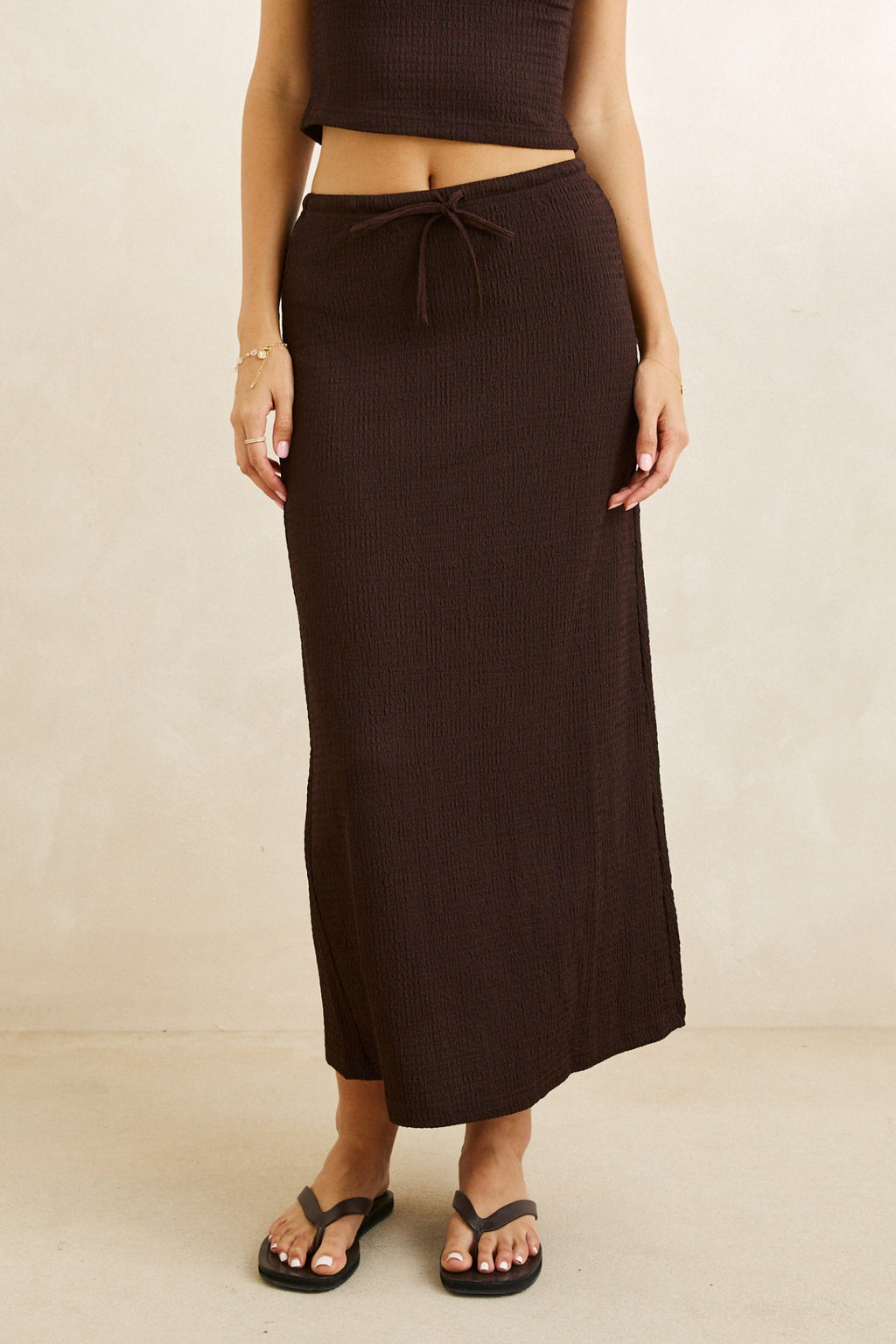 Rhythm Indie Maxi Skirt Chocolate