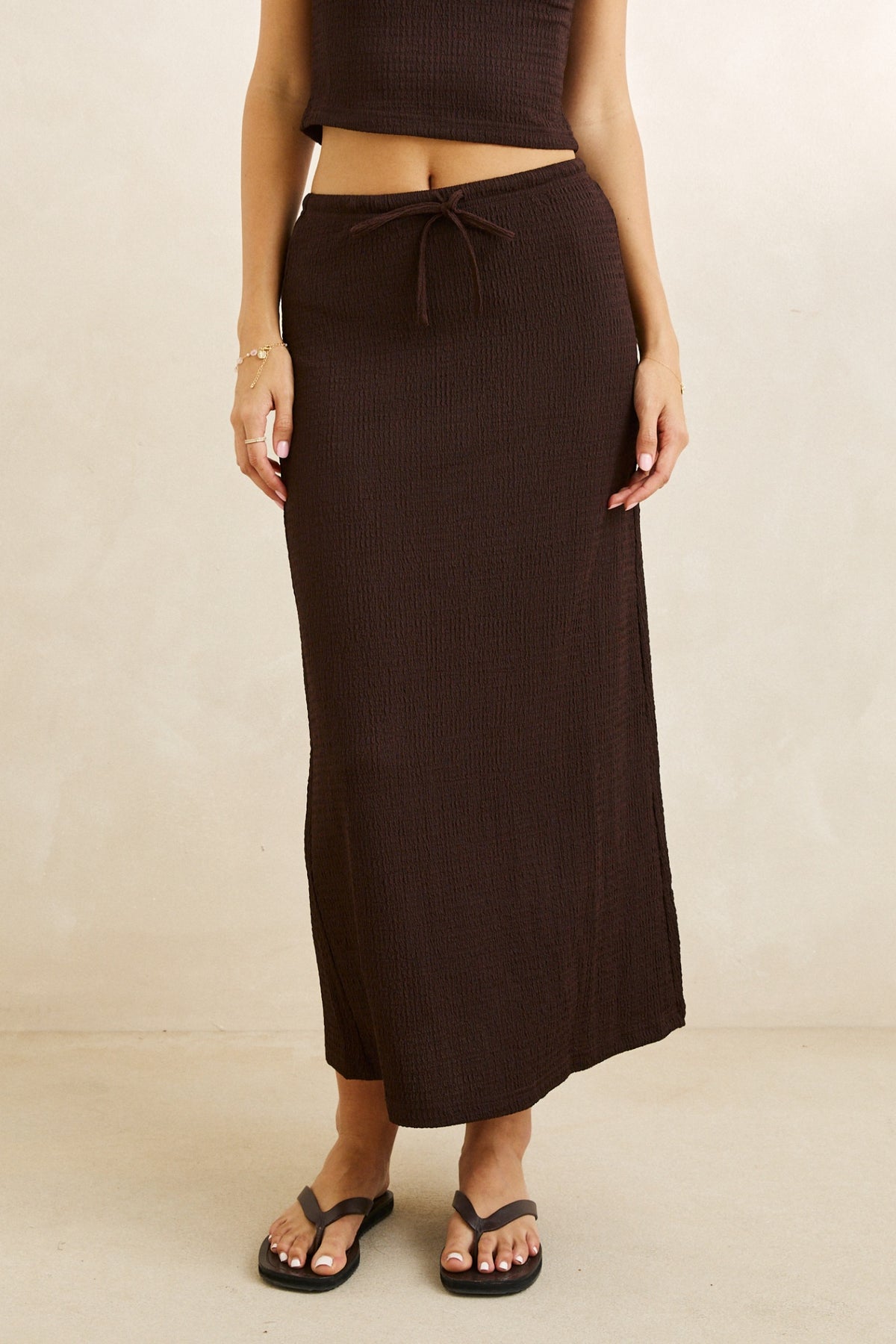 Rhythm Indie Maxi Skirt Chocolate