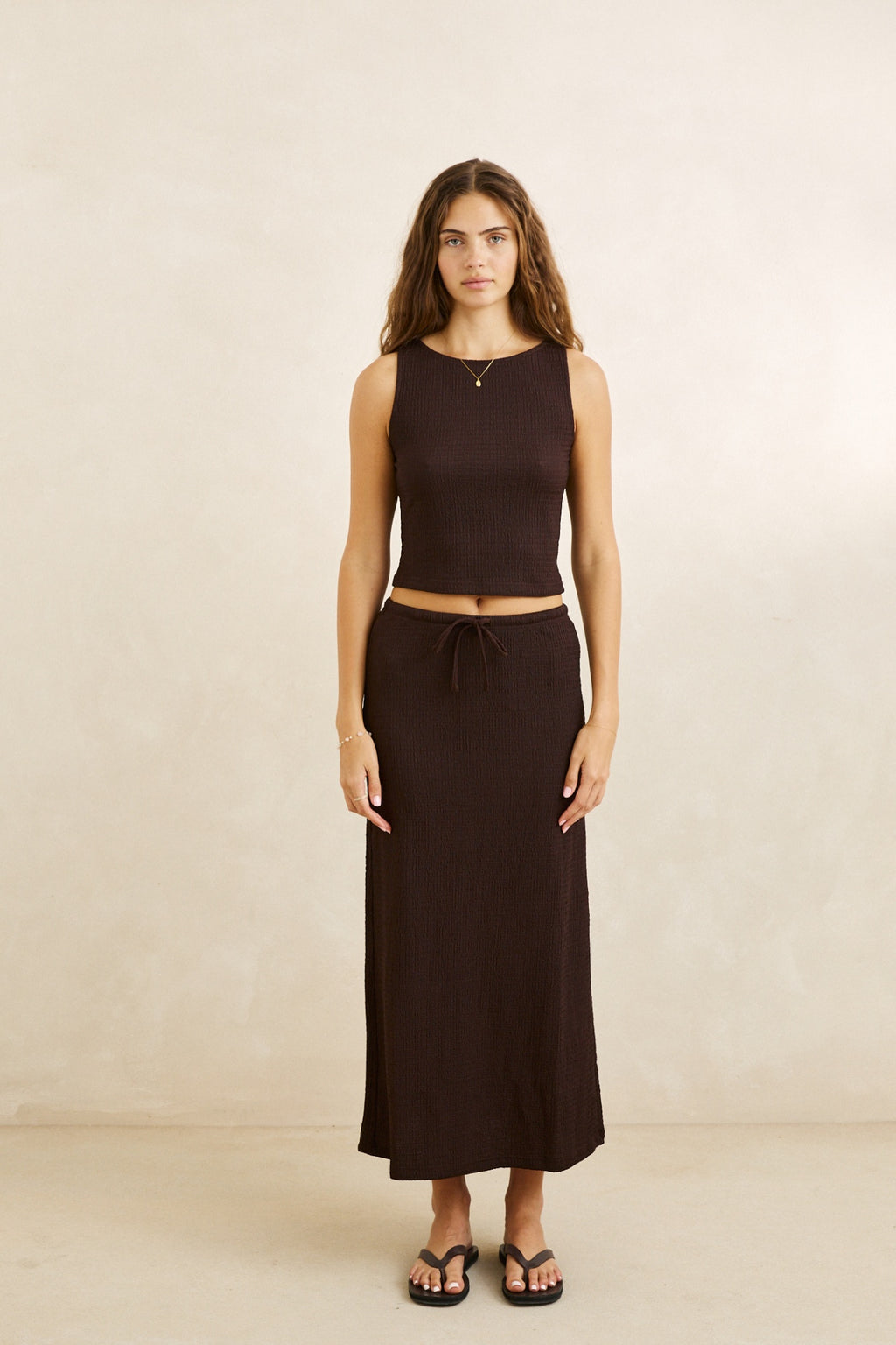 Rhythm Indie Maxi Skirt Chocolate