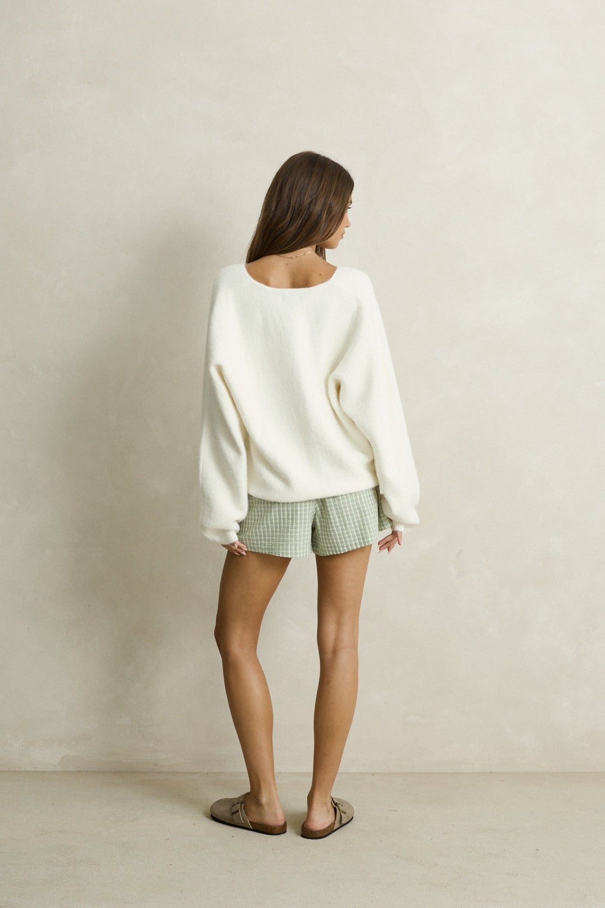 Rhythm Adele Oversized Long Sleeve Knit Top Cream