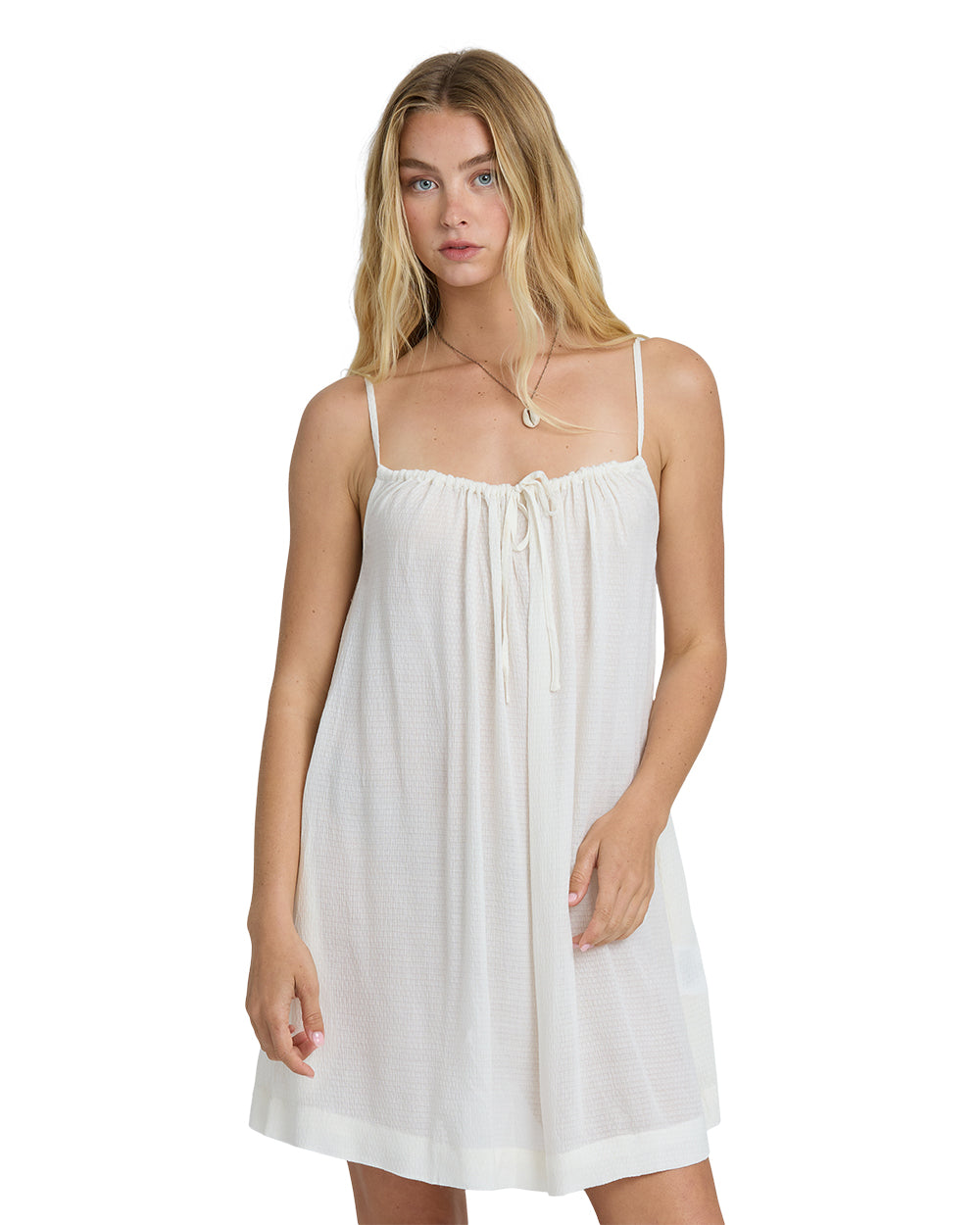 Billabong Beach Song Solid Mini Dress Salt Crystal