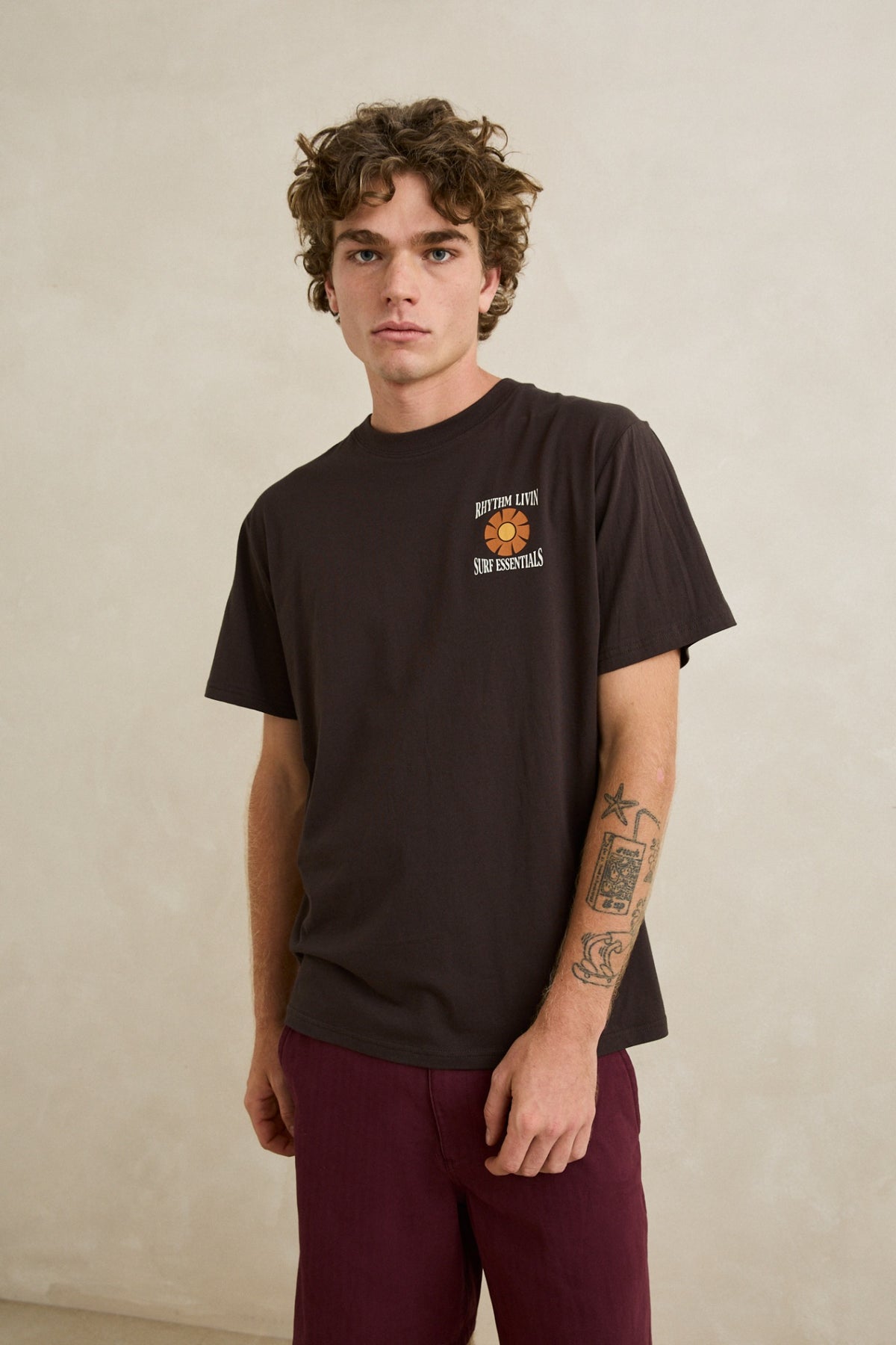 Rhythm Surf Essentials SS T-Shirt Vintage Black