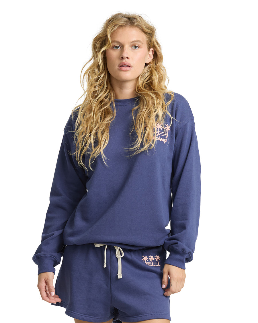 Billabong Vacation Sign Crew Fleece Classic Navy