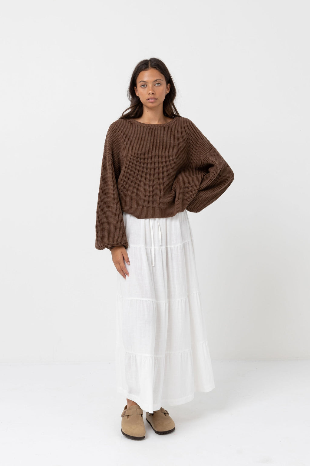 Rhythm Classic Knit Jumper Chocolate