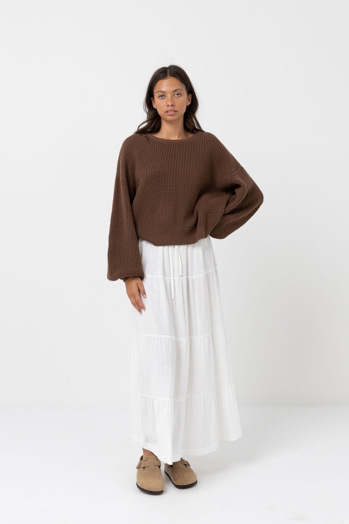 Rhythm Classic Knit Jumper Chocolate