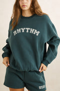 Rhythm Collegiate Oversized Crew Neck Fleece Forest