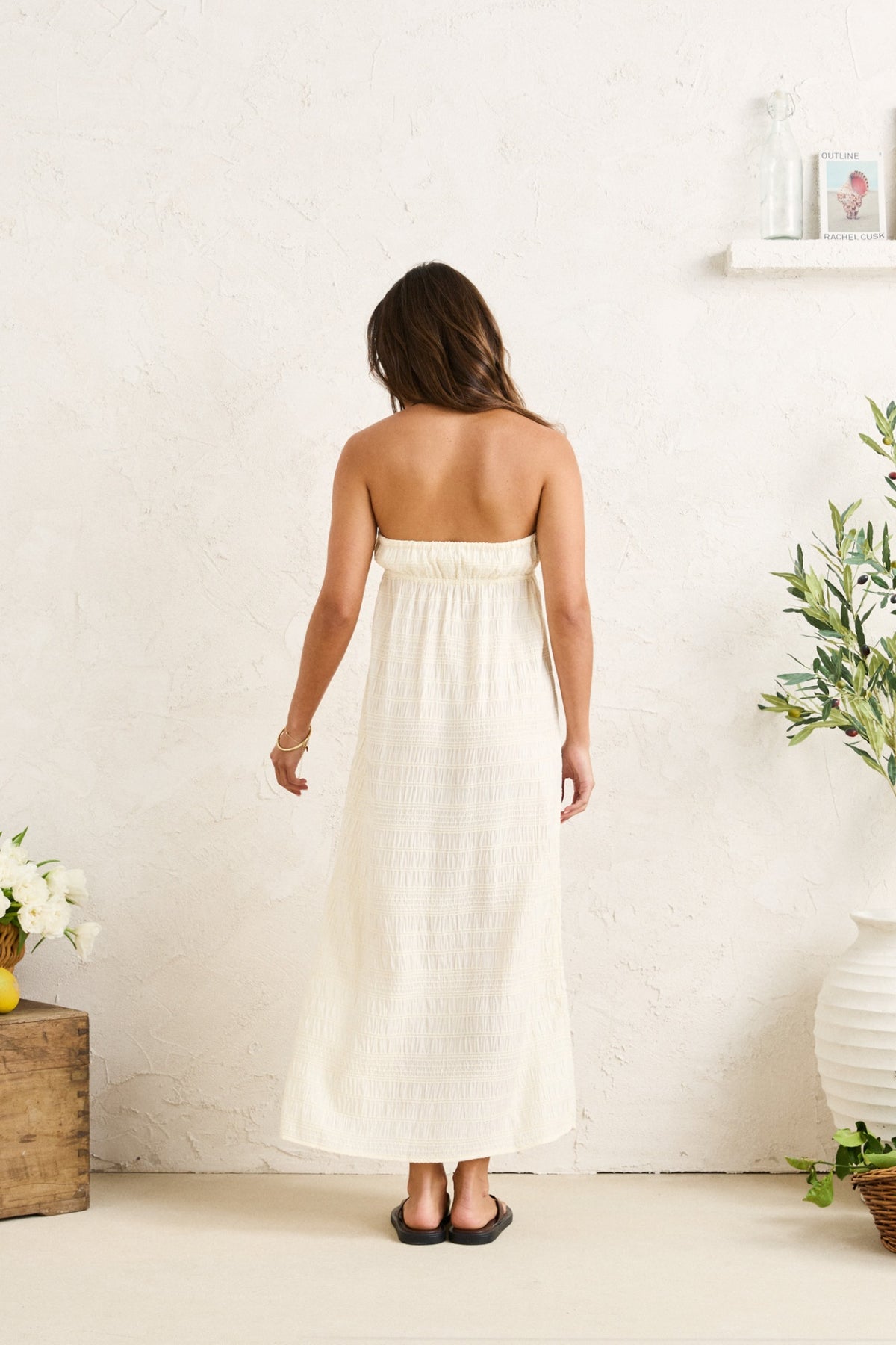 Rhythm Sandy Cove Maxi Dress Cream