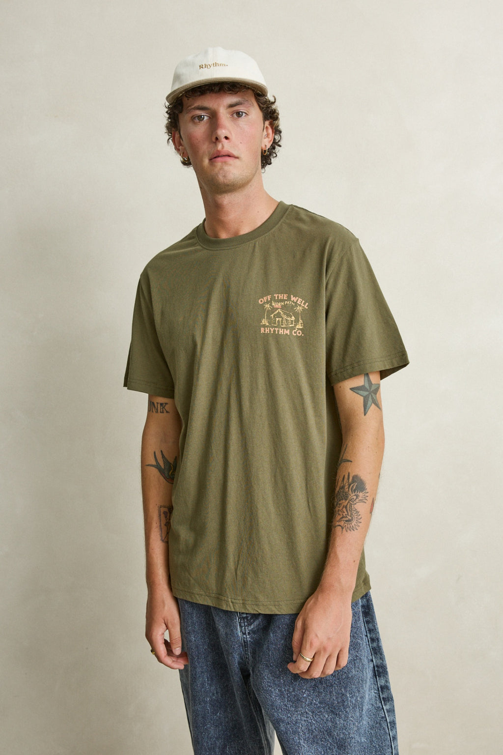 Rhythm Worn Path SS T-Shirt Olive
