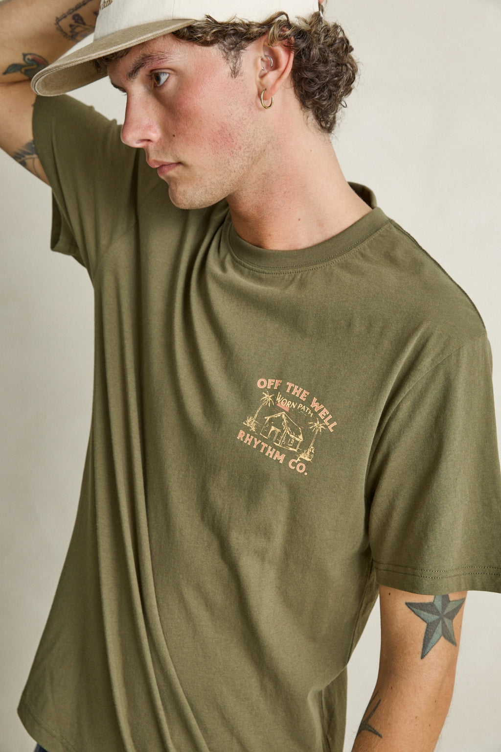 Rhythm Worn Path SS T-Shirt Olive