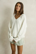 Rhythm Adele Oversized Long Sleeve Knit Top Cream