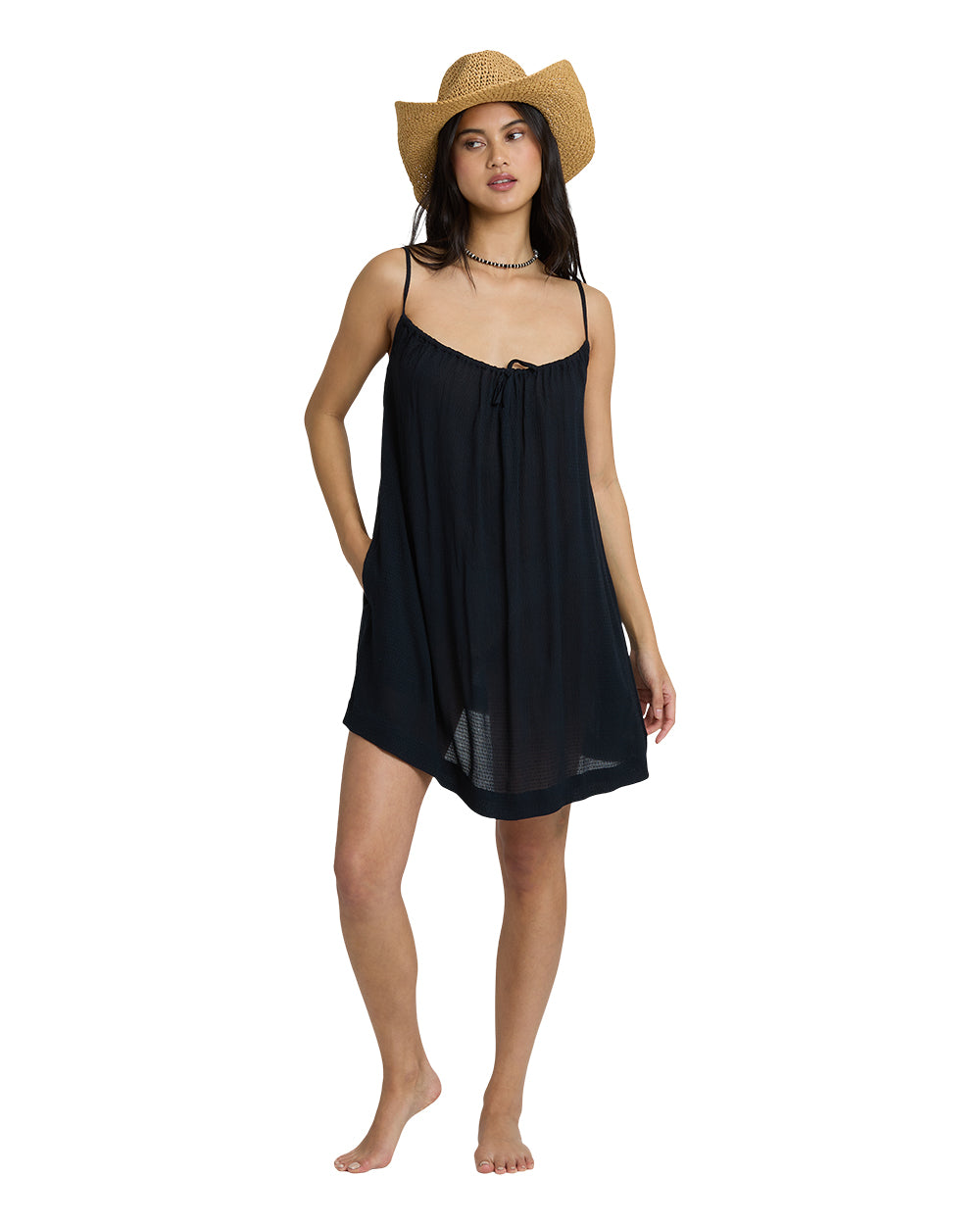 Billabong Beach Song Solid Mini Dress Black Sands
