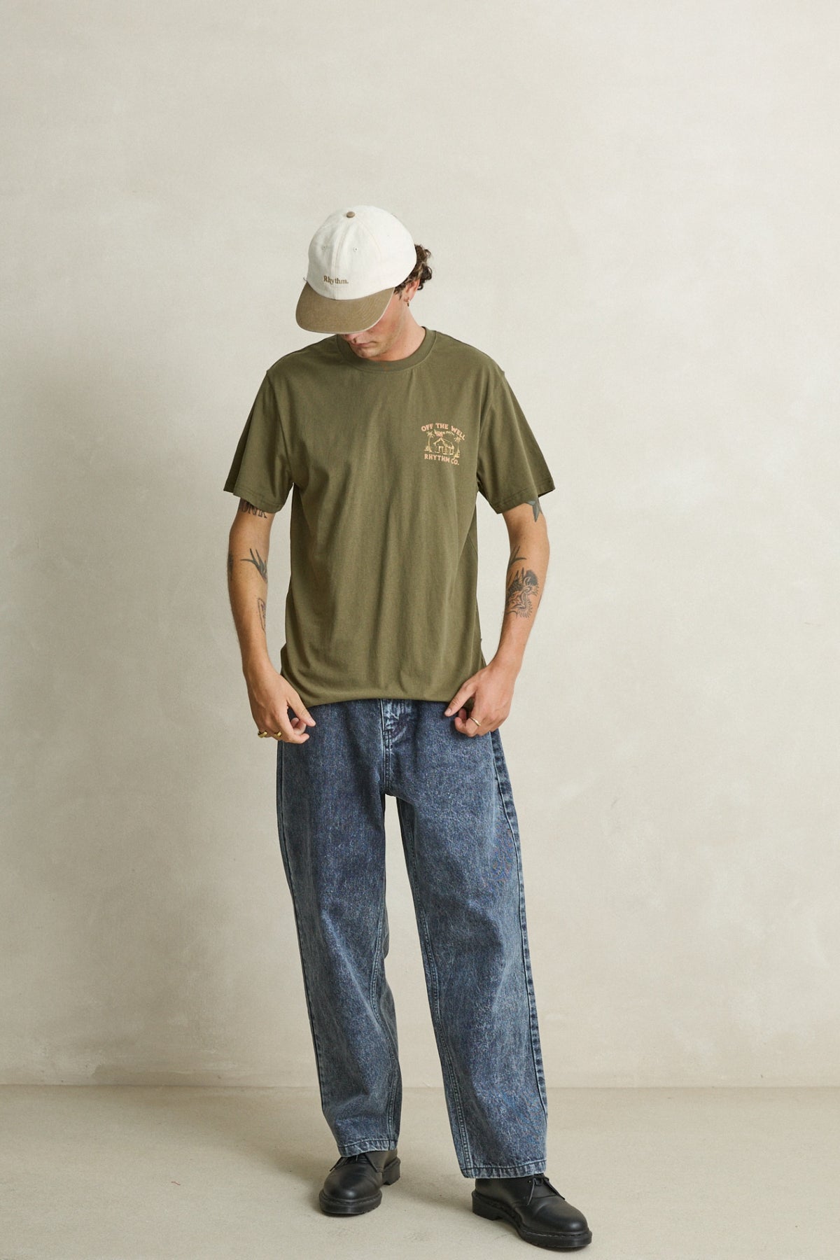 Rhythm Worn Path SS T-Shirt Olive