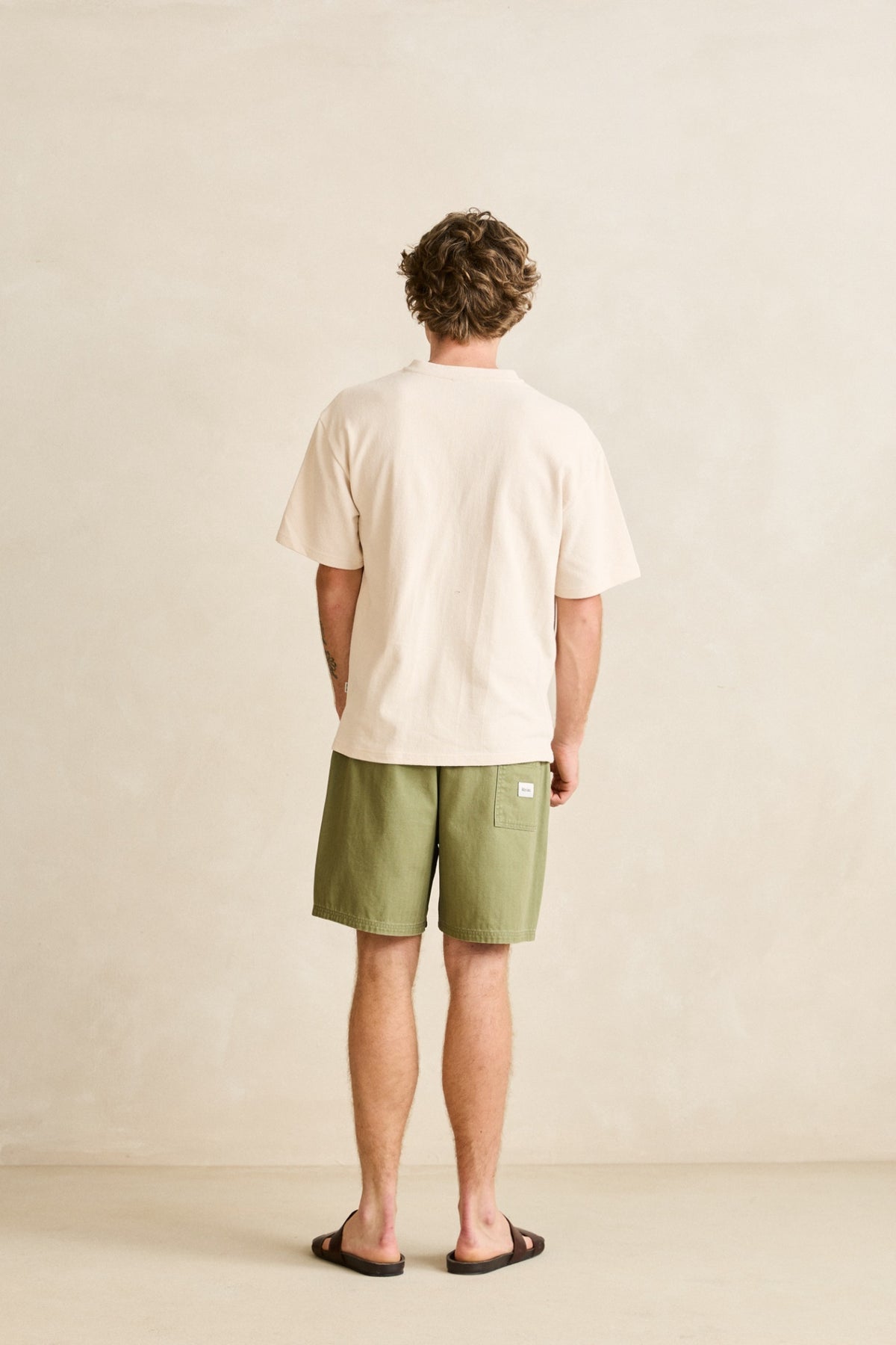 Rhythm Vintage Jersey SS Henley Natural