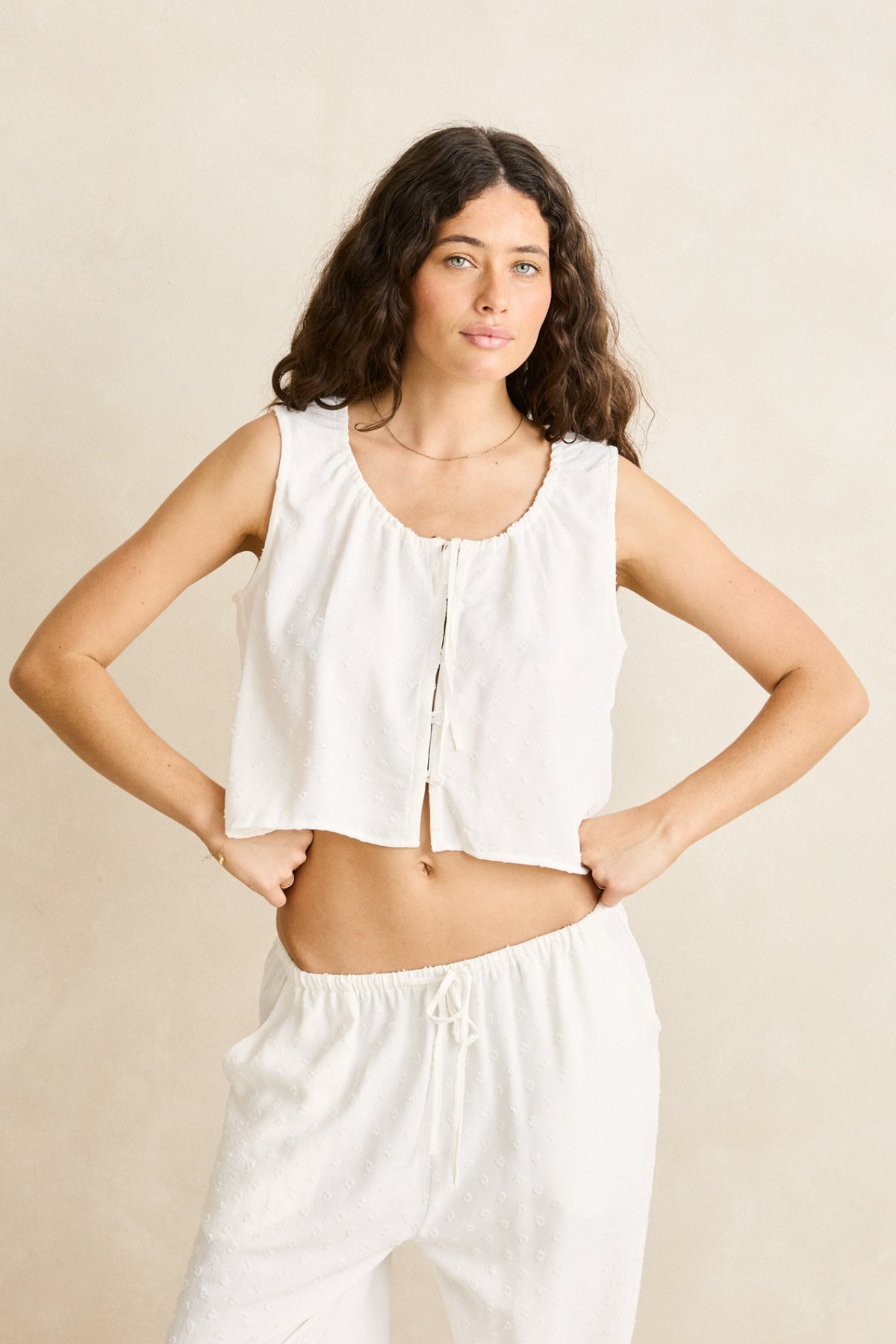 Rhythm Leni Vest Top White