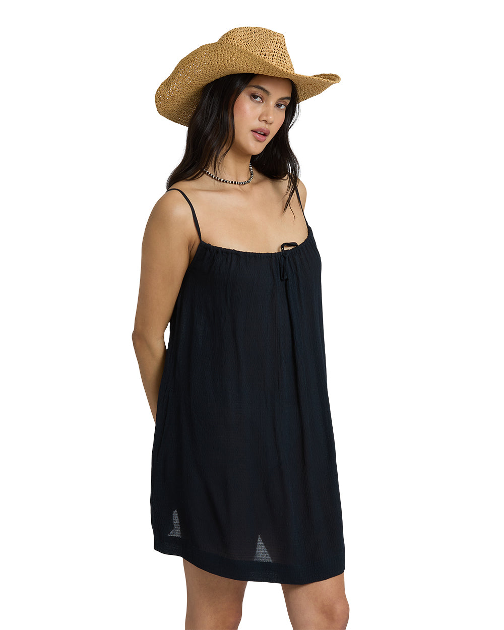 Billabong Beach Song Solid Mini Dress Black Sands