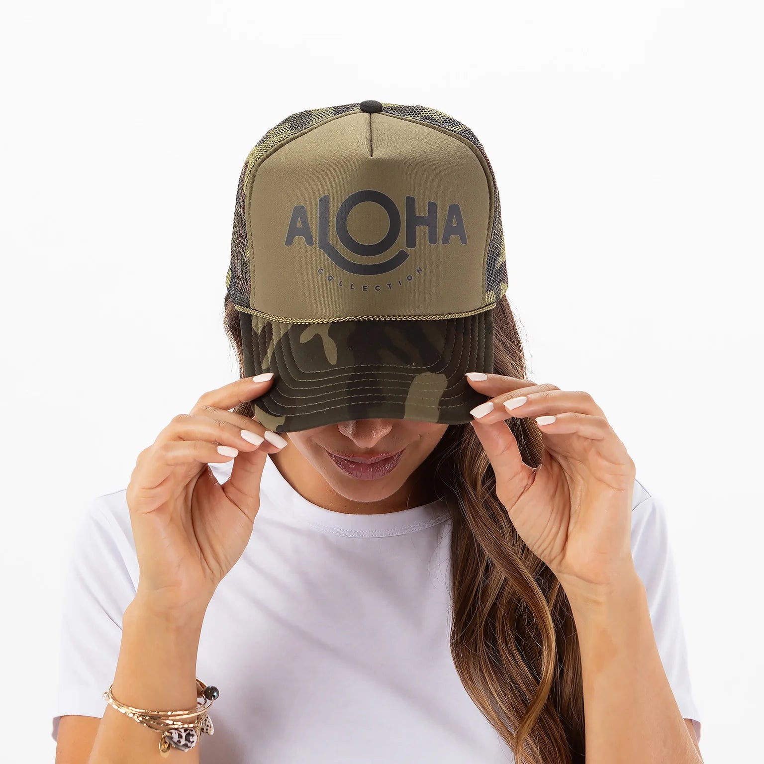 Aloha Collection Aloha Trucker Black/Camo – SantoLoco Hawaii