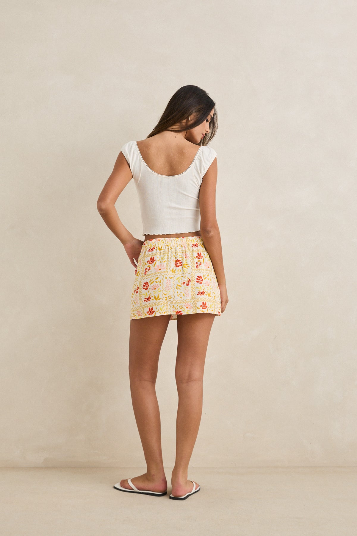 Rhythm Wildflower Mini Skirt White
