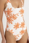 Rhythm Sanctuary Floral Square Neck One Piece White