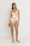 Rhythm Sanctuary Floral Square Neck One Piece White