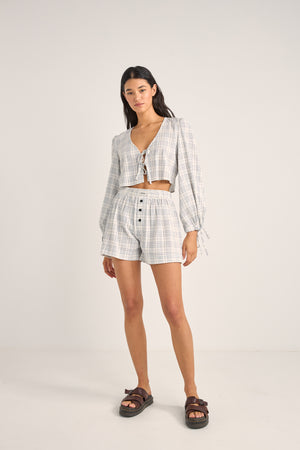 Rhythm Desi Plaid Boxer Shorts Blue