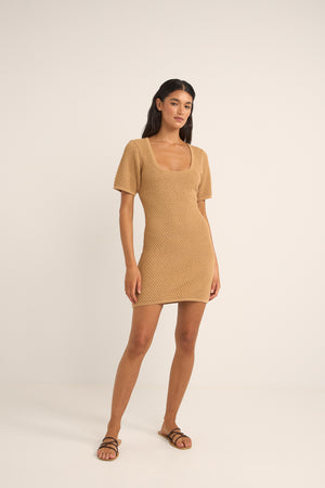 Rhythm Joni Knit Mini Dress Sand
