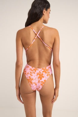 Rhythm Bora Bora Floral Cross Back One Piece Pink