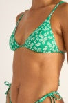 Rhythm Evergreen Floral Slide Tri Top Green